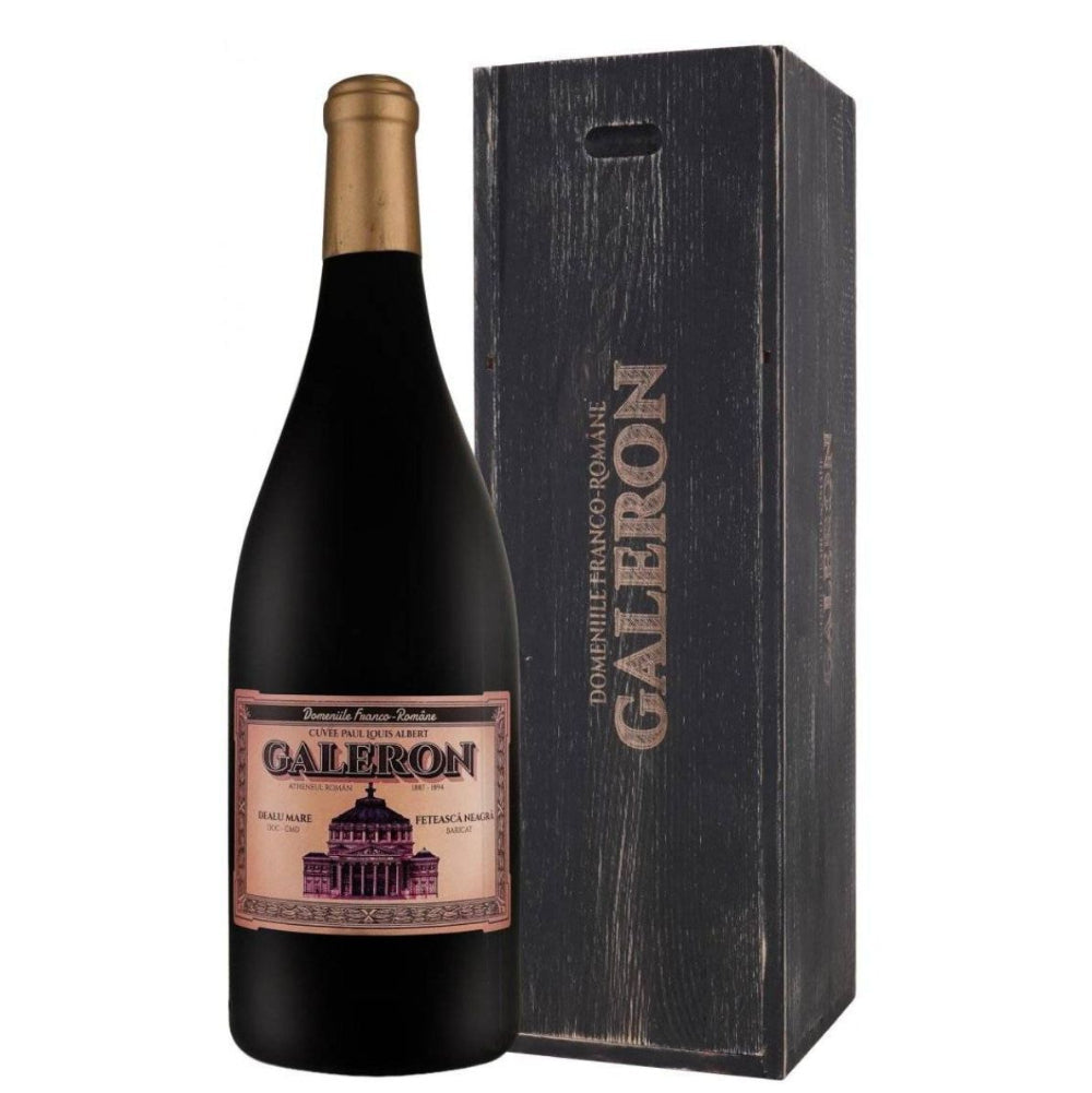 DFR Galeron Fetească Neagră Barrique Sec Magnum + Cutie Lemn, vin roșu sec, 1,5 L