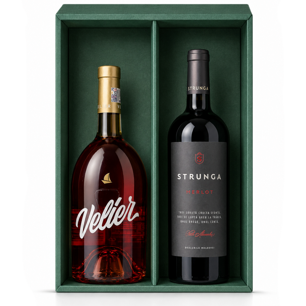 Strunga Cutie Premium Velier Rosé si Merlot 2x0.75L