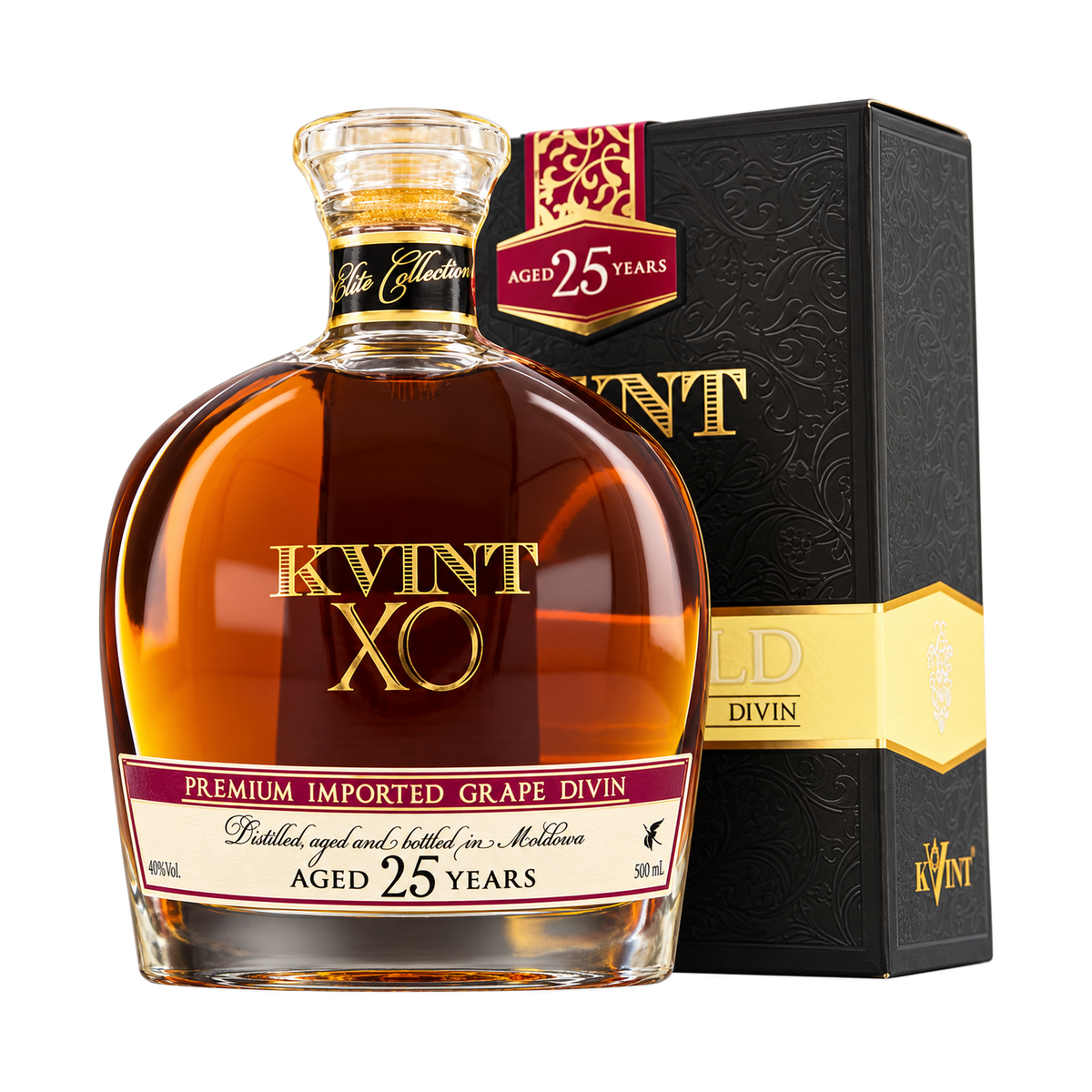 Kvint Divin XO 25 Ani, divin (brandy moldovenesc), XO, 25 ani, 0,5 L