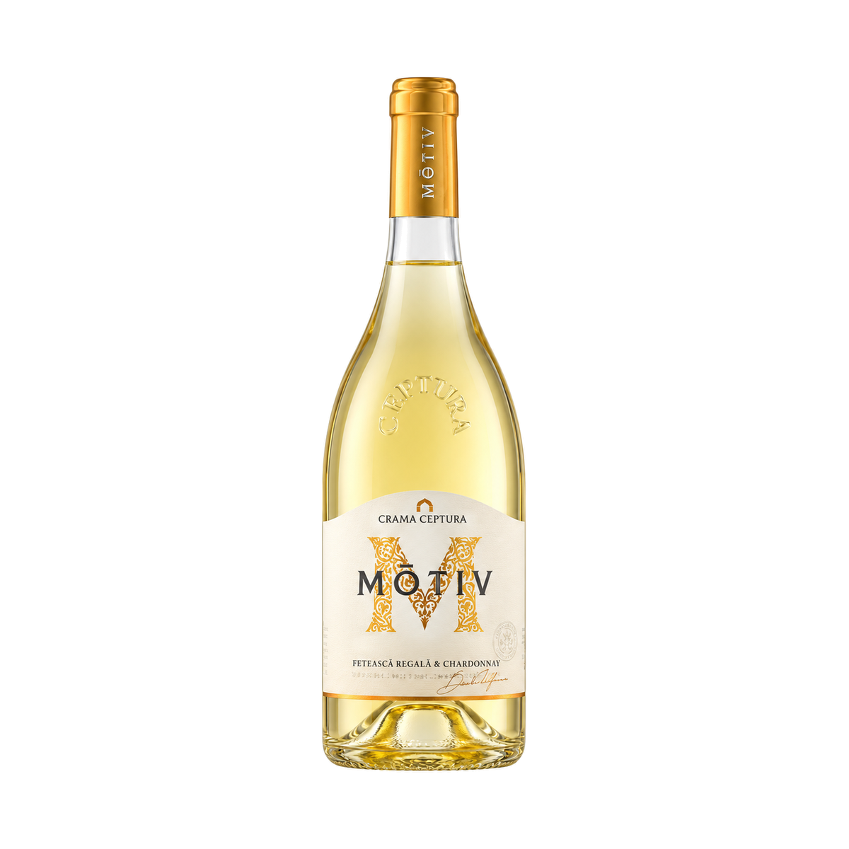 Ceptura Motiv Fetească Regală Chardonnay Demisec, vin alb demisec, 0,75 L