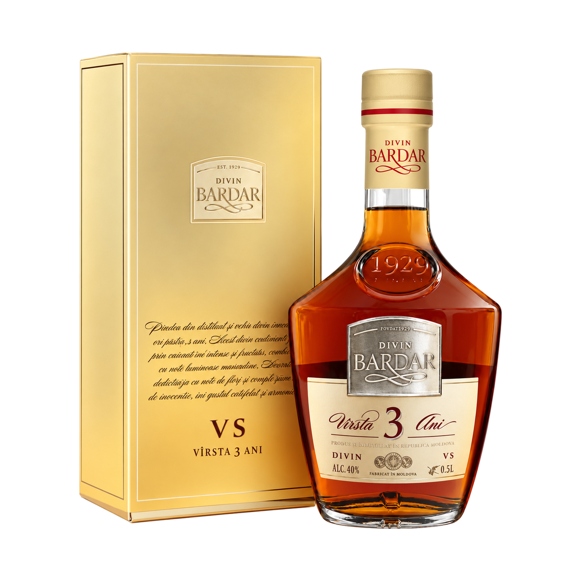 Bardar Silver 3 Ani, divin VS în cutie cadou, 0,5 L