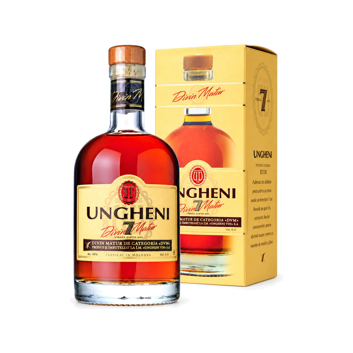 Ungheni Divin Matur 7 Ani, divin moldovenesc, 0,5 L