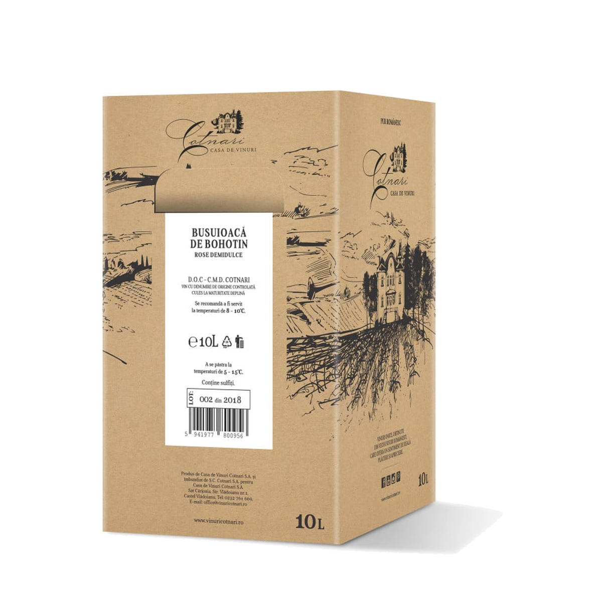 Cotnari Bag in Box Busuioacă de Bohotin Demidulce, vin roze demidulce în bag-in-box, 10 L