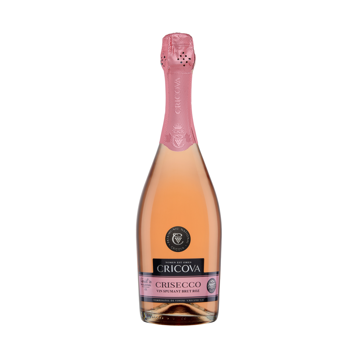 Cricova Crisecco Spumant Rosé Brut, vin spumant rosé brut, 0,75 L