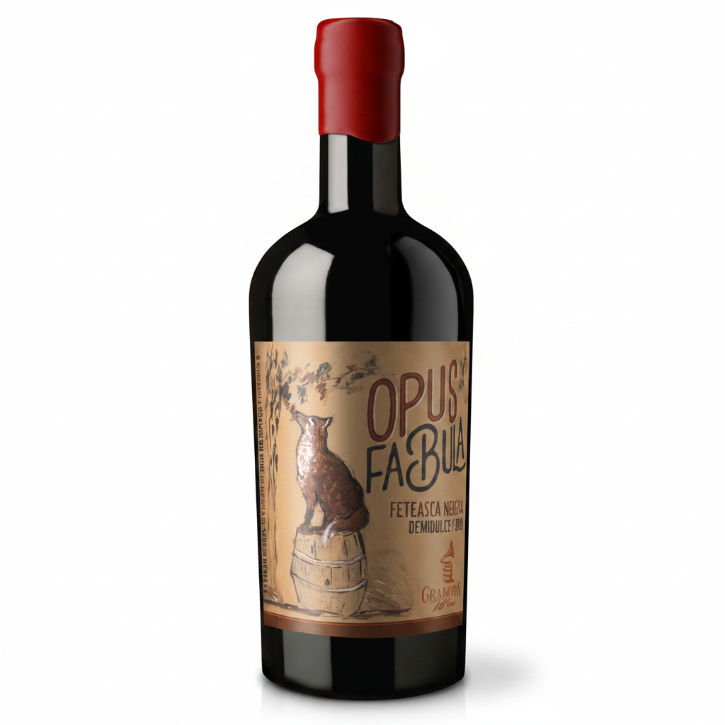 Gramofon Opus Fabula Fetească Neagră Demidulce 0.5L 16.3%