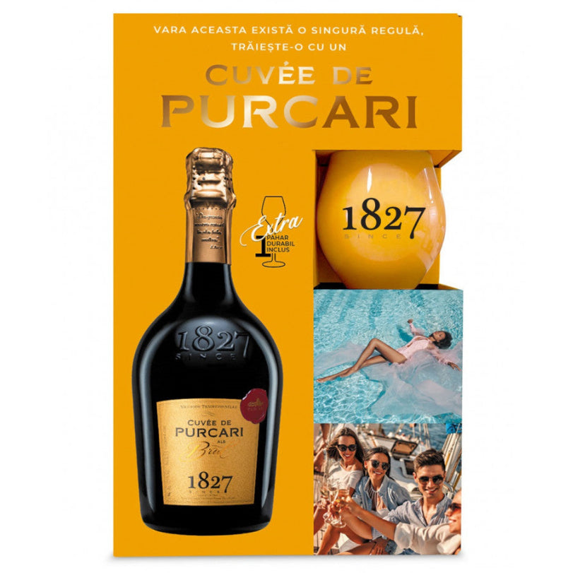 Purcari Cuvée Alb Brut Sec Cutie 2 Pahare 0.75L 12.5%